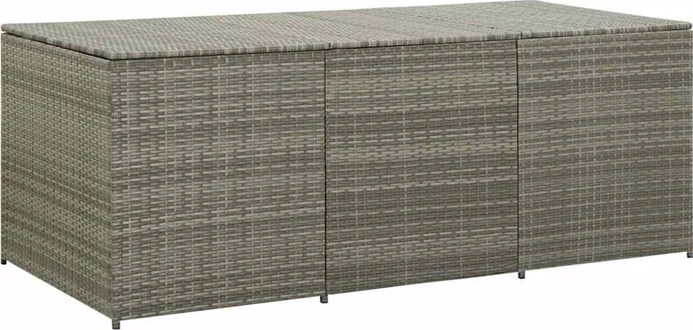vidaXL szürke polyrattan kerti tárolóláda 180 x 90 x 70 cm