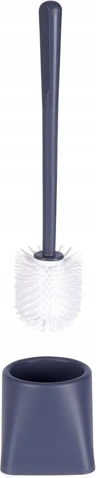 Szilikon WC-tisztító kefe fürdőszobai WC-hez, állvánnyal, szürke