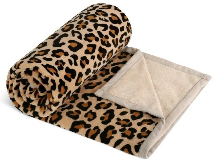 Bellatex Korall mikro egyágyas takaró Leopard, 150 x 200 cm