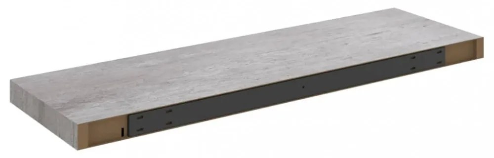 2 db betonszürke MDF lebegő fali polc 80 x 23,5 x 3,8 cm