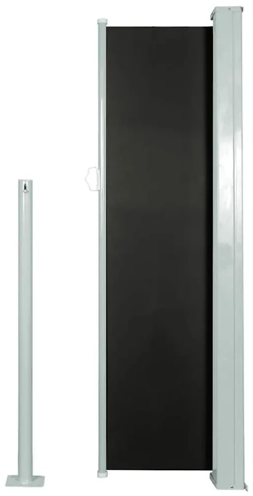 fekete behúzható oldalsó napellenző 120 x 300 cm