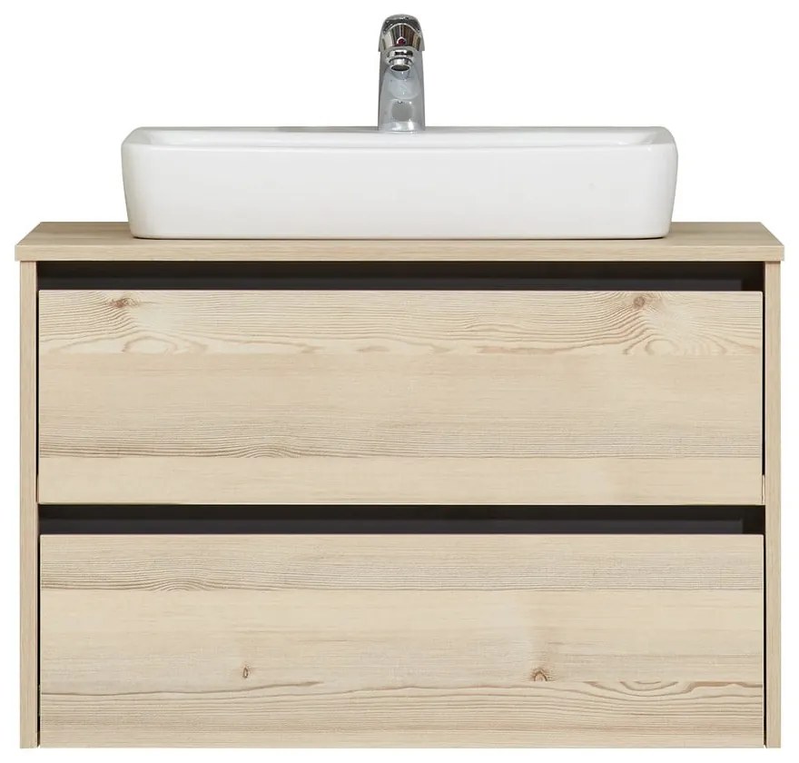 Natúr színű mosdókagyló alatti pult borovi fenyő dekorral Quickset 393 – Pelipal