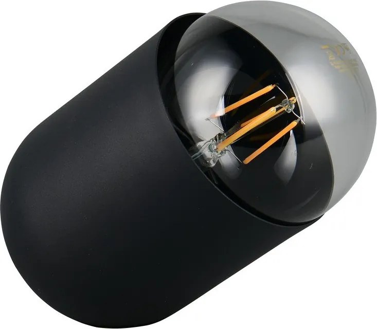 Fekete fém asztali lámpa (magasság 13,5 cm) Nara – Reality