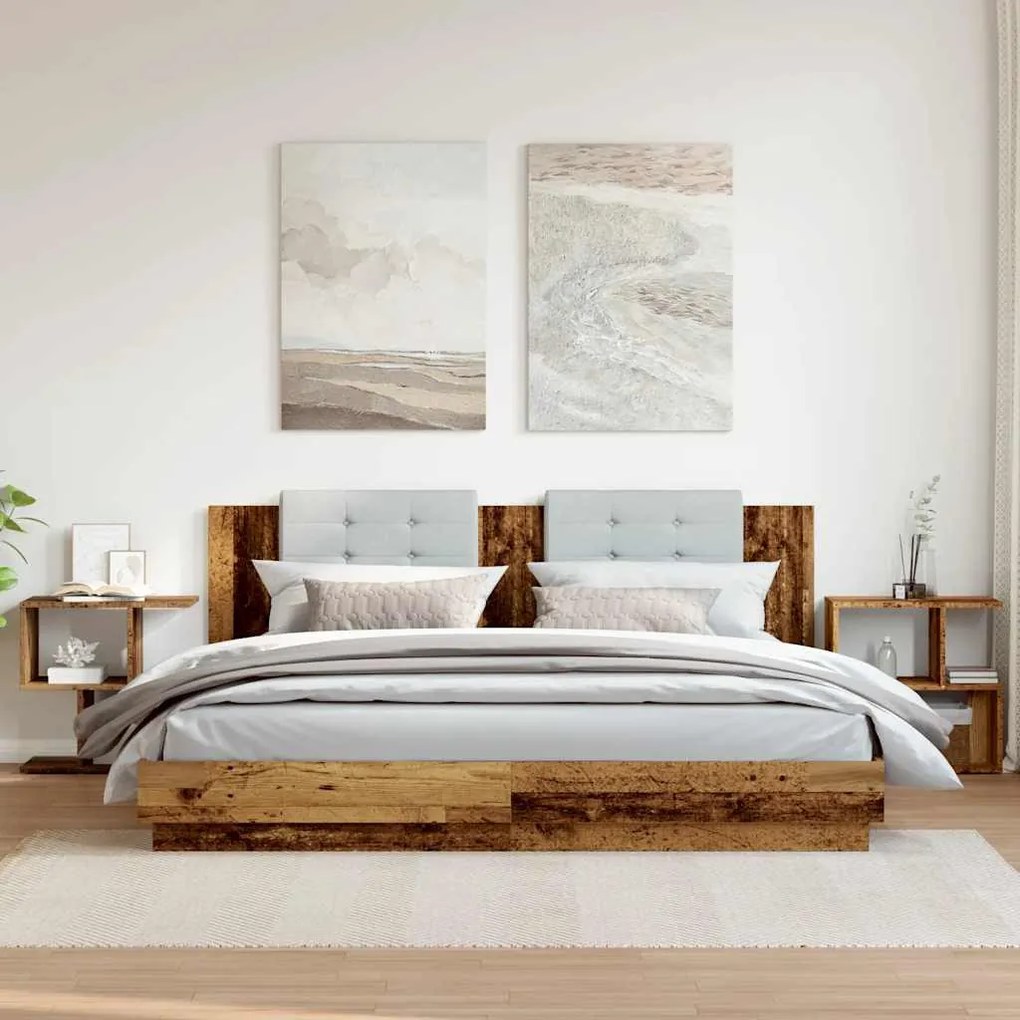 Éjjeliszekrények 2 db Régi fa 50x30x51,5 cm Gépelt fa