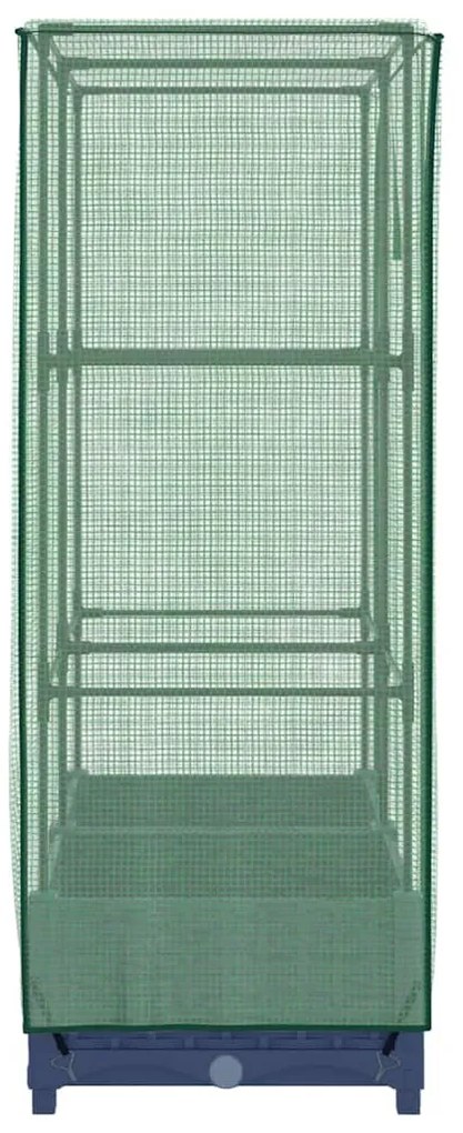 rattan megjelenésű magaságyás melegháztakaróval 80x40x123 cm