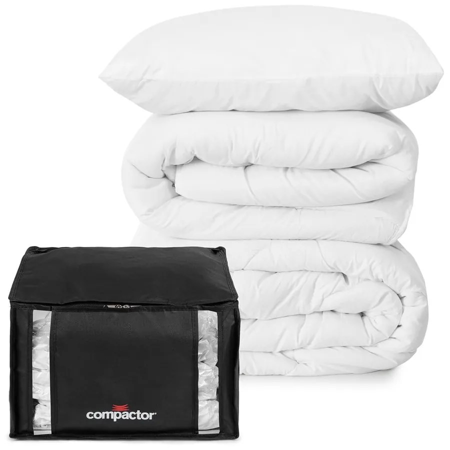 Vákuumos-megerősített textil ruhatároló doboz szett 2 db-os 42x25x25 cm Black Edition – Compactor