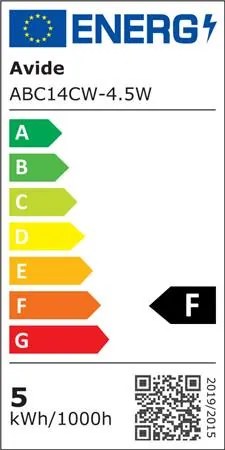 LED izzó, E14, gyertya, 4,5W, 470lm, 6400K, AVIDE (AVLED032)