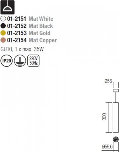 SMARTER 01-2151 AXIS Hengeres Függesztett Lámpa GU10 IP20
