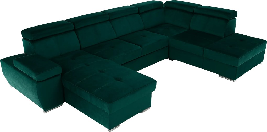 Ülőgarnitúra, smaragd, balos, LAMORA U