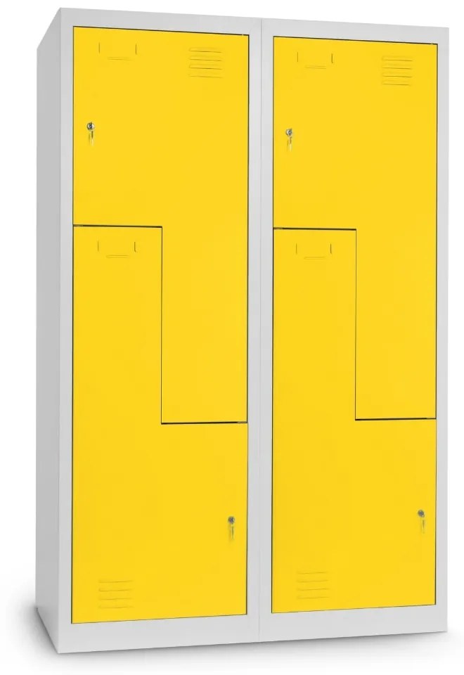 Fém szekrény Z, 120 x 50 x 180 cm, hengerzár, sárga - ral 1023