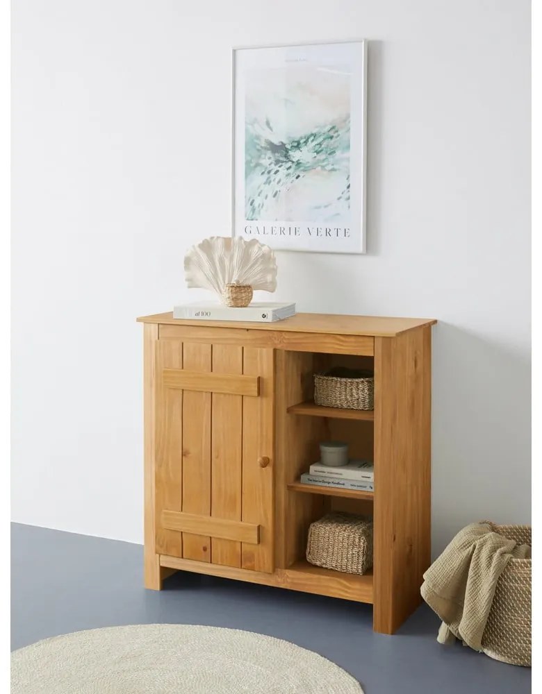 Natúr színű borovi fenyő szekrény 90x90 cm Bertram – Støraa