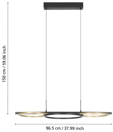 Eglo 390087-LED Dimmelhető csillár zsinóron LANACERA 2xLED/12,5W/230V + LED/15,5W