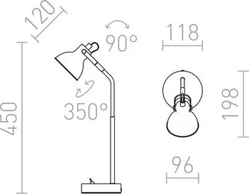 RENDL ROSITA asztali lámpa fekete/aranysárga 230V LED GU10 9W
