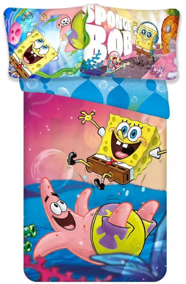 SpongyaBob Fun ágyneműhuzat 135×200cm, 80×80 cm