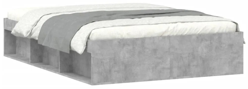 betonszürke franciaágykeret 135 x 190 cm