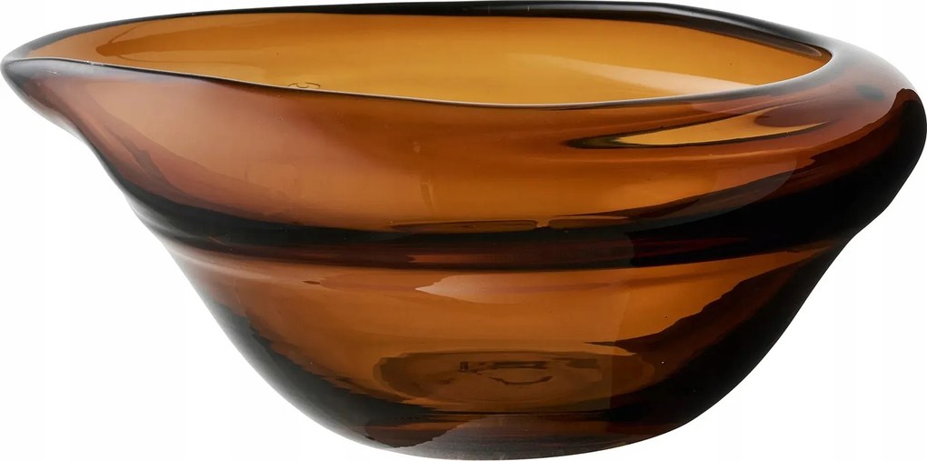 House Nordic Bowl Kézzel Felfújható Üveg Dekorációs Tál 29 cm Barna