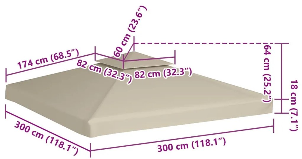 zöld csere pavilon ponyvatető 310 g/m² 3 x 3 m