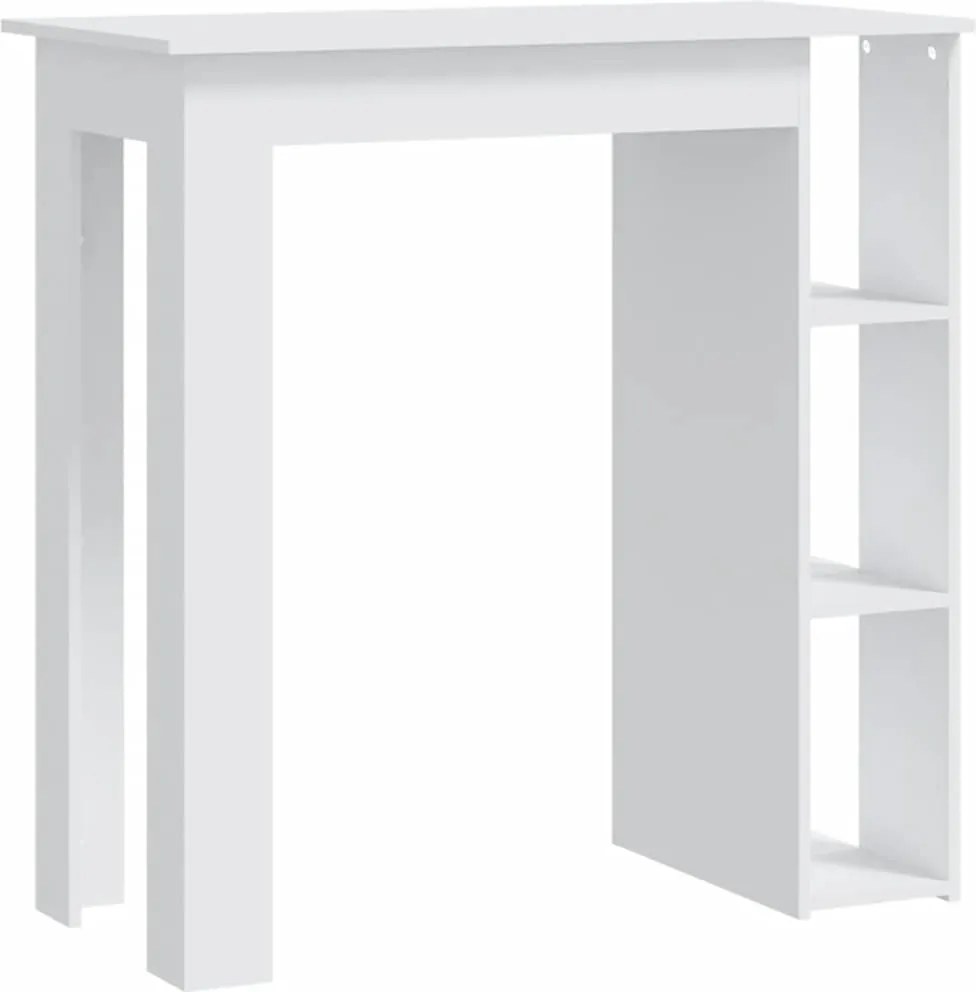 vidaXL fehér szerelt fa bárasztal polccal 102 x 50 x 103,5 cm