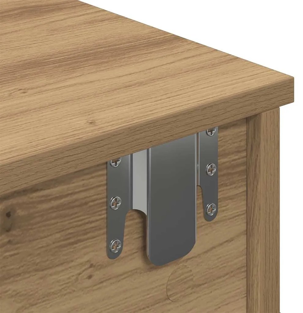 Falipolc fiókokkal artisian tölgy 60x28x15 cm műszaki fa