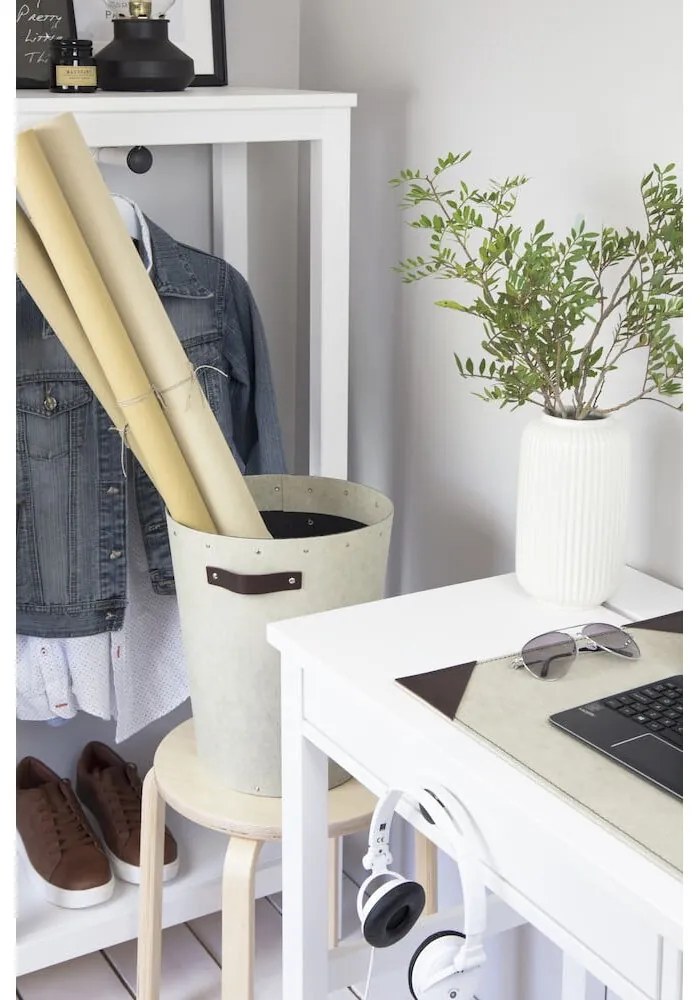 Krémszínű irodai szemetes Aries Canvas Paper Laminate – Bigso