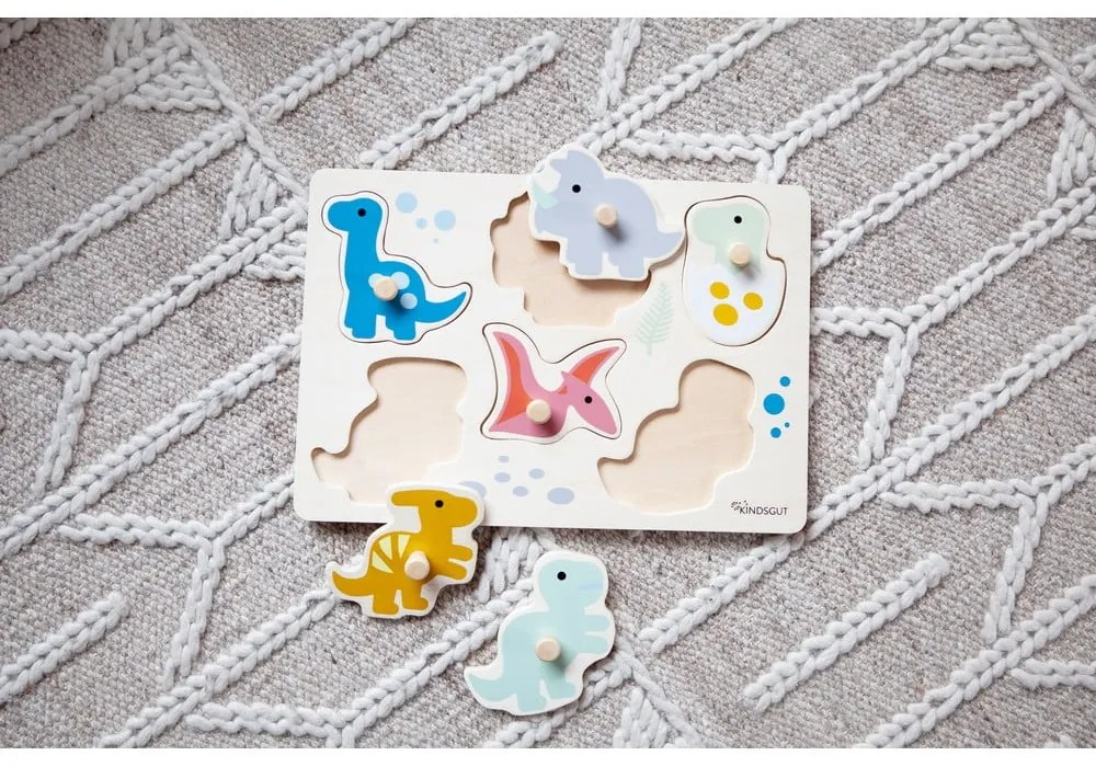 Fa formabeillesztős puzzle (részek száma 6) Dinosaurs – Kindsgut