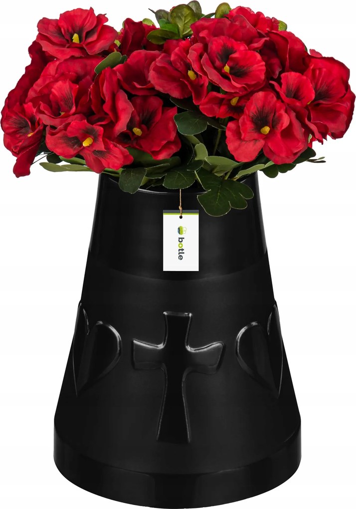 Flakon váza Grafit temetői mécses szív 25,5x21cm sír kompozíció