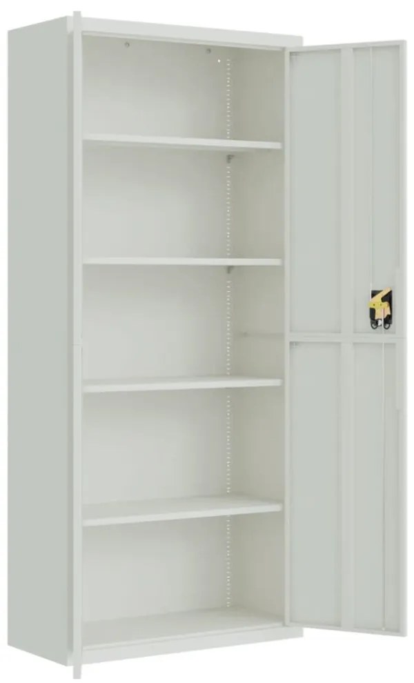 világosszürke acél irattartó szekrény 90x40x200 cm