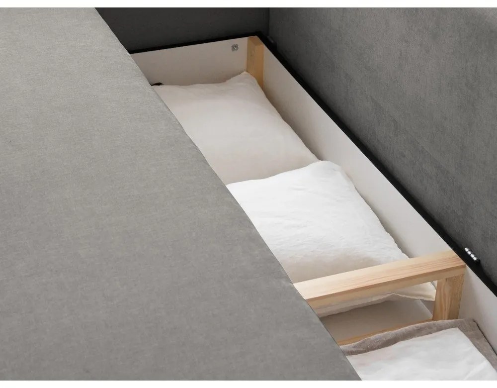 Szürke kinyitható tárolóhelyes kanapé 231 cm Elen – Micadoni