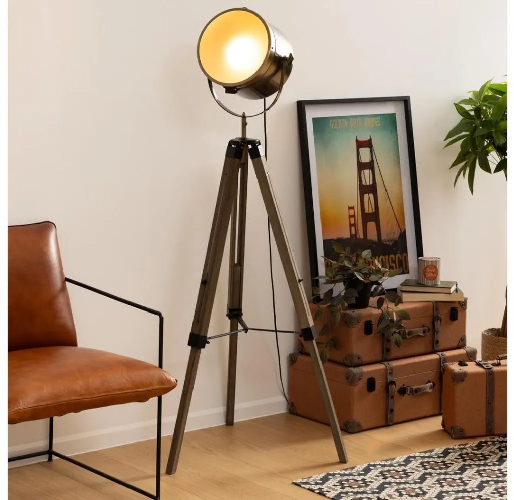 Atmosphera - Állólámpa EBOR 1xE27/25W/230V fenyő/réz