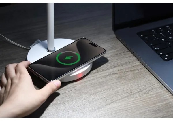 Immax 08990L - LED Dimmelhető asztali lámpa Qi töltővel TIT LED/12W/230V fehér