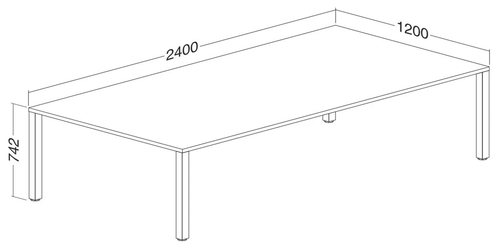 ProOffice tárgyalóasztal 240 x 120 cm, cseresznye