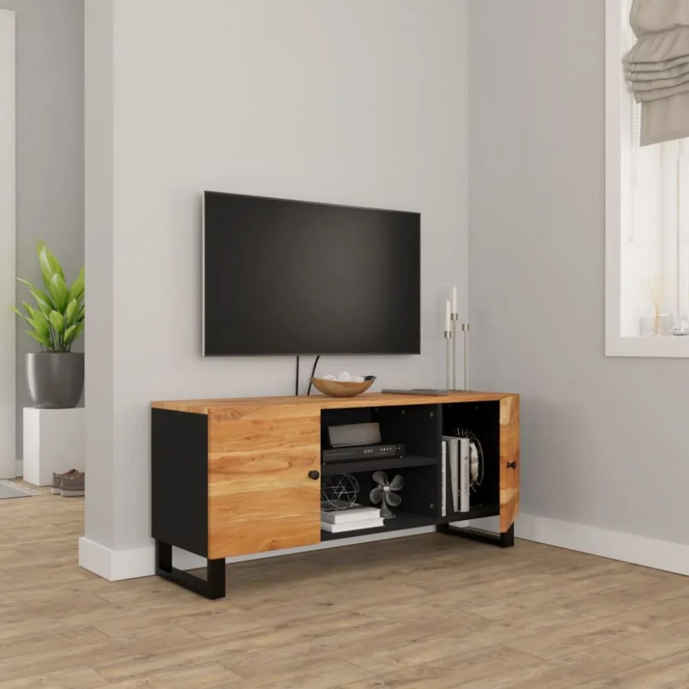 tömör akácfa TV-szekrény 105 x 33 x 46 cm