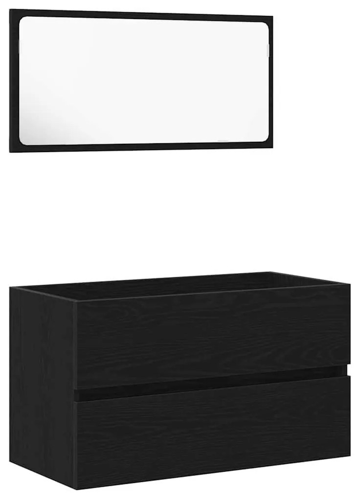 Fürdőszoba bútor szett 3 pcs Musta tammi 80 x 38.5 x 45 cm