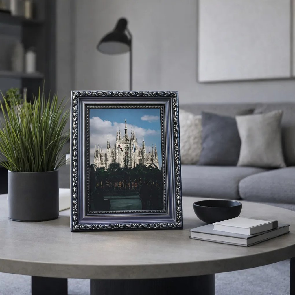 Milánó képkeret, ezüst, 10 x 15 cm