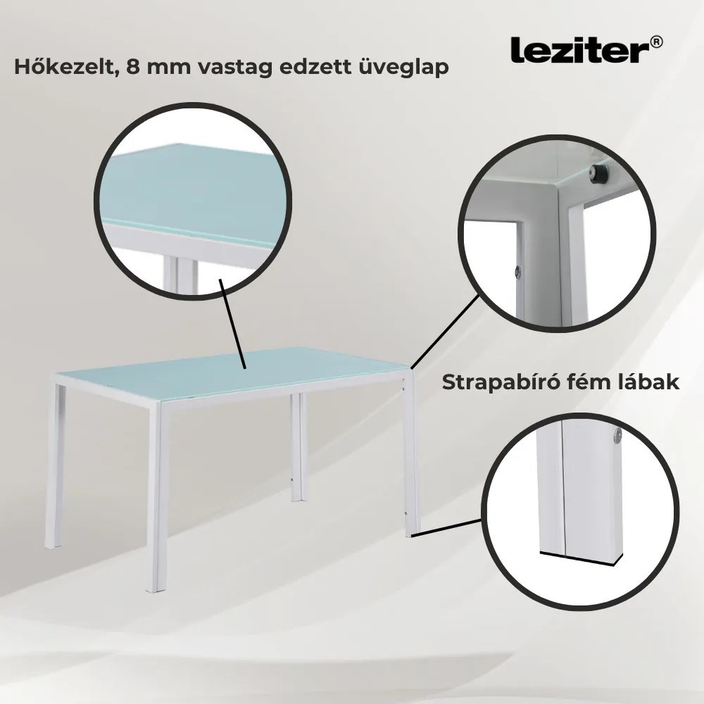 Mira 4+1 étkező garnitúra fehér-szürke