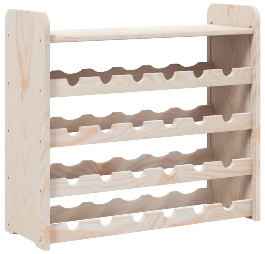 Tömör fenyőfa bortartó állvány tetővel 67,5 x 25 x 60 cm