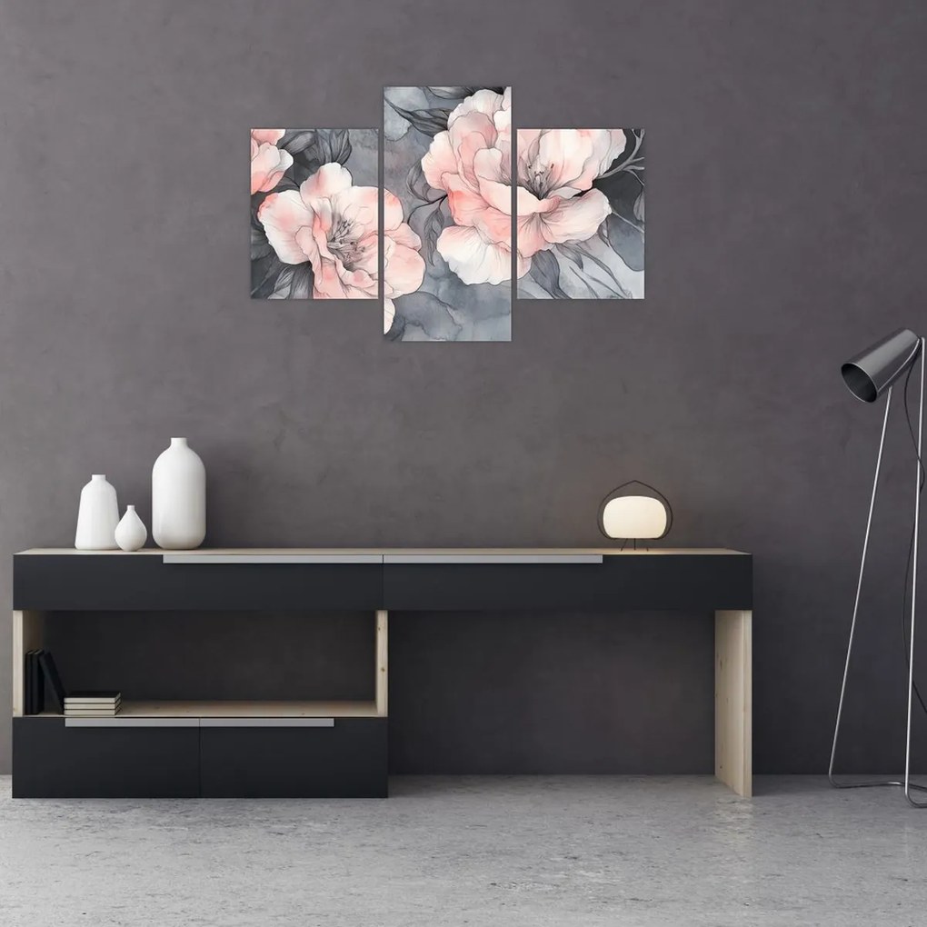 Kép - Virágok vázlata (90x60 cm)