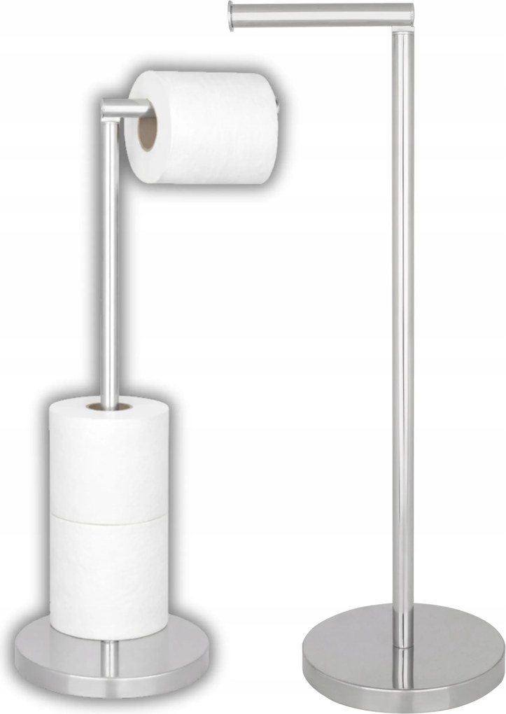 WC-papír tartó állvány Fürdőszobai tartó Ezüst Szabadon álló Fém Awd