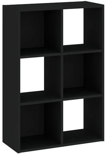 Könyvespolc 6 Rekeszes Fekete Színben CATCHY 61 cm