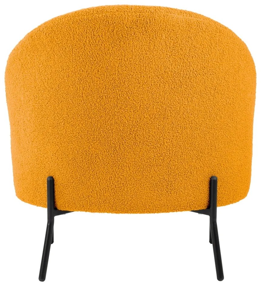 Okkersárga buklé fotel Noble – Leitmotiv