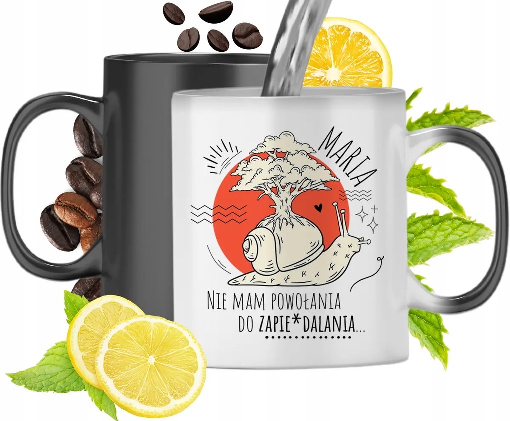 Mágikus bögre Máriának Fekete Matt Nyomtatott Képpel 330ml