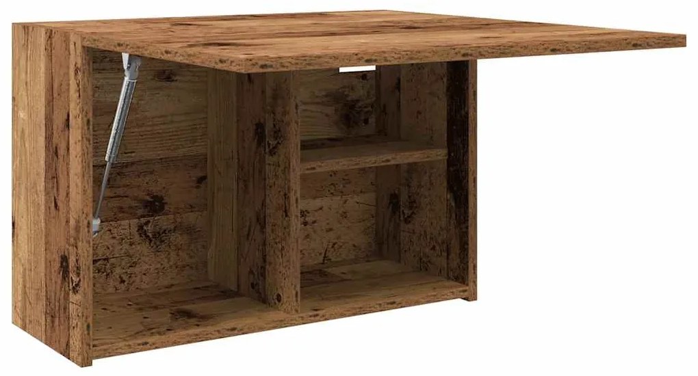 antik fa színű szerelt fa fali fürdőszobaszekrény 60x25x40 cm