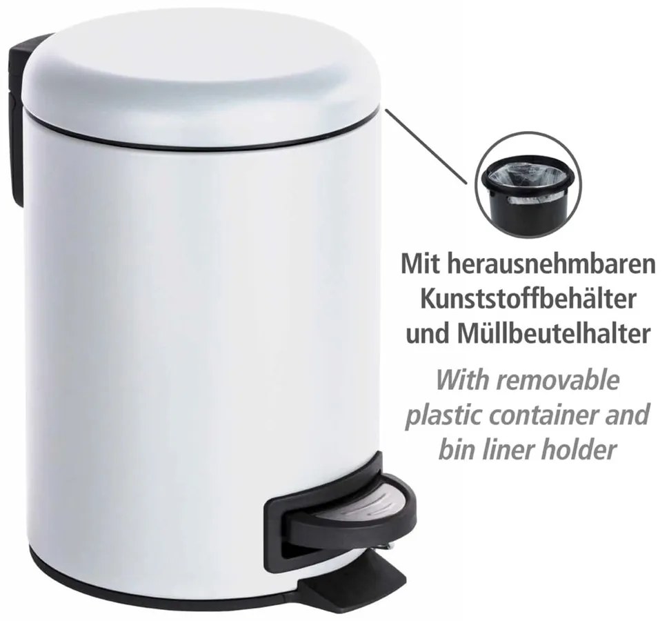 Leman fehér szemetes, 3 l - Wenko