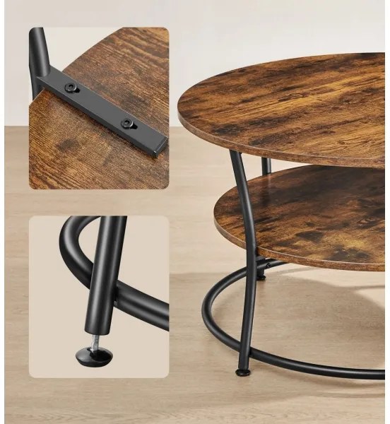 ELDUR dohányzóasztal barna/fekete