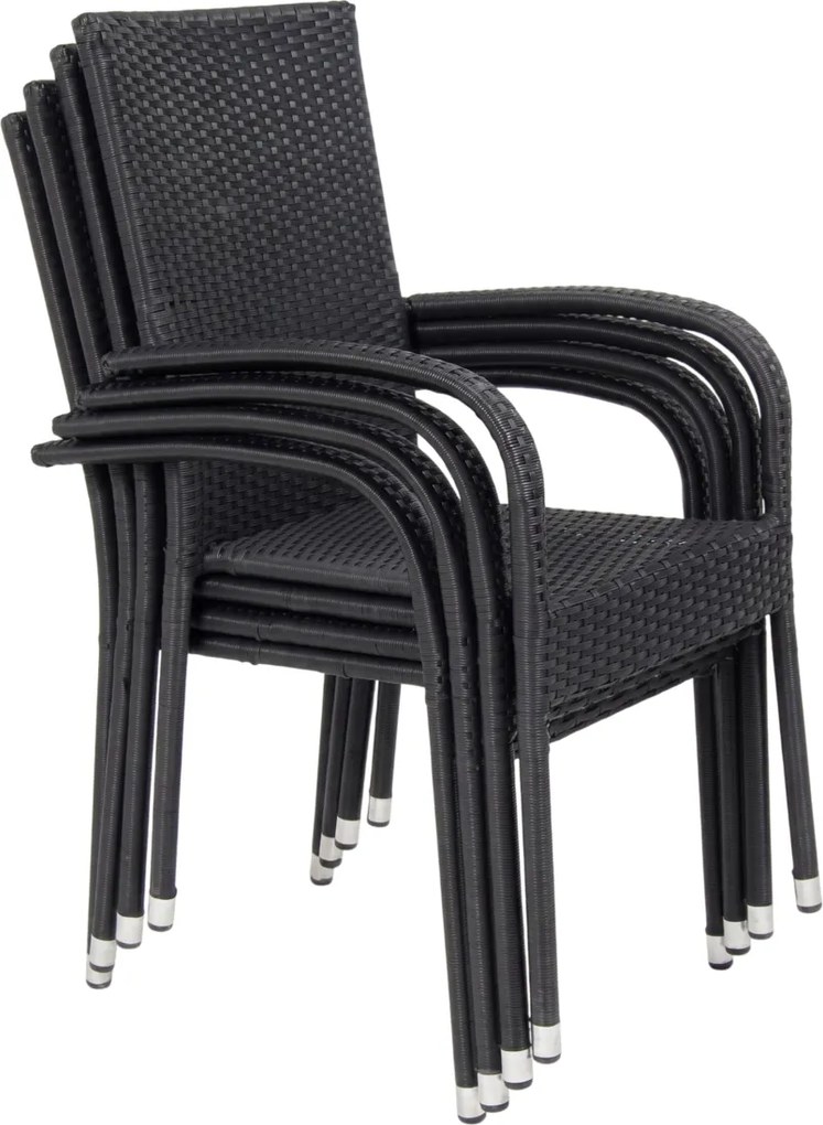 Paris kerti rattan székek szett, 4 db, 4 szék