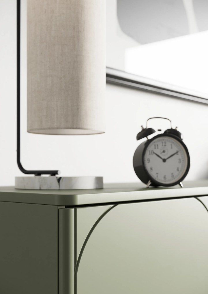 Sonatia TV-szekrény 200 cm négyajtós fém lábakkal - olíva