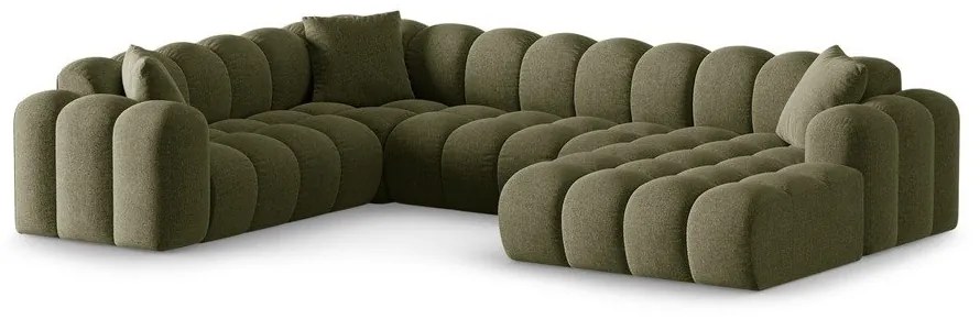 Zöld zsenília sarokkanapé (bal oldali-U alakú) Treno – Cosmopolitan Design