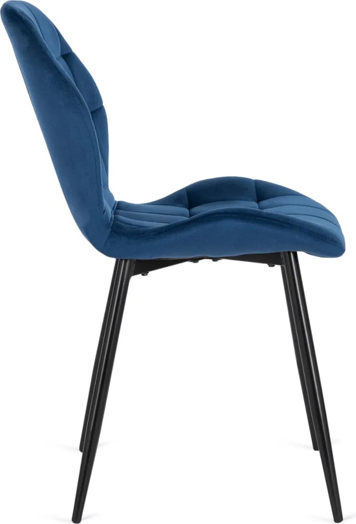 Szék sötétkék színben, bársony kárpittal. LUCKY