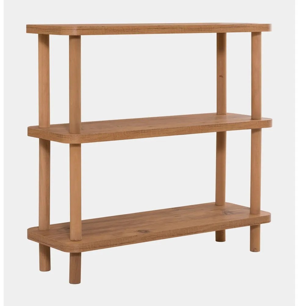Natúr színű könyvespolc borovi fenyő dekorral 80x75 cm Step – Kalune Design
