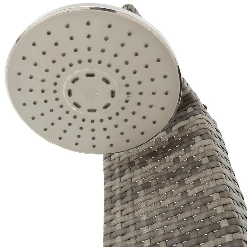 Kerti zuhany Szürke 60x80x214 cm Poly Rattan
